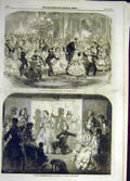 Original Old Antique Print 1859 Mistletoe Godwin Christmas Charade Jackson 19th