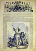 Original Old Antique Print 1859 Future Present Past Sketch Fine Art Victorian