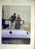 Original Old Antique Print 1888 Story Lady Man Sailor Price Fine Art Victorian