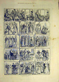 Original Old Antique Print 1885 Dog-Fancier Strategy Comedy Sketches Crump 19th