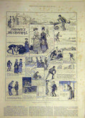 Old Antique Print 1879 Tollit'S Tragedy Children Sketches Royds Fishermen 19th