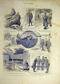 Original Old Antique Print 1889 Adventures Archibald Jones Sketches Constable