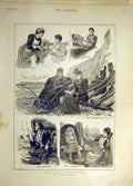 Original Old Antique Print 1895 Lady Breadwinners Hopkins Hospital Nurse Artist