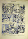 Original Old Antique Print 1889 Jim Adventures Sketches Dog Tales Story 19th