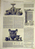 Original Old Antique Print 1862 Porcelain Exhibition Duke Nephews Articles 19th