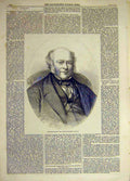 Original Old Antique Print 1860 Portrait Richard-Barrow Esq 19th
