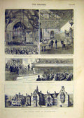 Original Old Antique Print 1881 Royal Visit Manchester Owen'S College Mayor 19th