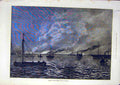 Original Old Antique Print 1874 Fire Landing Stage Liverpool Harbour Dock 19th