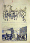 Old Antique Print 1886 Unemployed London People Dock Labourers West-India 19th