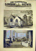 Original Old Antique Print 1881 Beaconsfield Hughenden Disraeli Bucks Election
