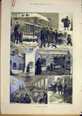 Old Antique Print 1879 Distress Sheffield Strike Relief Unemployed People 19th
