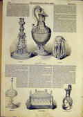 Old Antique Print 1850 Ancient Mediaeval Art Ewer Shrine Vase Tankard Cup 19th