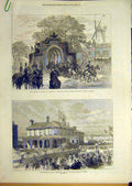 Old Antique Print 1872 Prince Wales Yarmouth Norfolk Artillery Military 19th