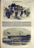 Original Old Antique Print 1856 Naval Review Port Monckton Blackwall Phiz Beds