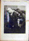 Original Old Antique Print 1870 Conscripts Departure Dubufe Return Sier War