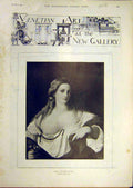 Original Old Antique Print 1895 Venetian Art Gallery Portrait People Victorian