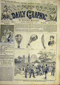 Original Old Antique Print 1892 Balloon Manchester Gladstone General Election