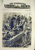 Old Antique Print 1882 Bradford Prince Princess Wales Townhall Sketches 19th