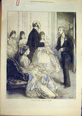 Original Old Antique Print 1872 Barnard Suitors First Man Guests Party 19th