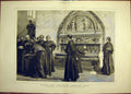Original Old Antique Print 1877 Dinner-Time Refectory Topham Monks Religious