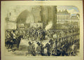 Old Antique Print 1874 Procession Corpus Christi Festival Church Vienna 19th
