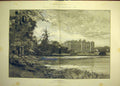 Original Old Antique Print 1887 Longleat Marquis Bath Building English Homes