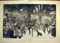 Original Old Antique Print 1900 Christmas Revel Sketch Gladman Fancy Dress 20th