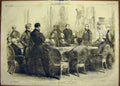 Original Old Antique Print 1856 Council War Paris Group Portrait Napoleon 19th
