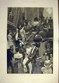 Original Old Antique Print 1883 Season At-Home Party Dance People Guests 19th