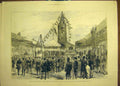 Original Old Antique Print 1880 Truro Royal Visit Cathedral Foundation Stone