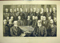 Original Old Antique Print 1887 Iron Steel Institute Manchester Group Portrait