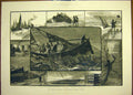 Original Old Antique Print 1883 Fishing Industry Yarmouth Herring Fishery 19th