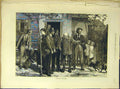 Original Old Antique Print 1874 Tourists Tramp Pubs People 19th