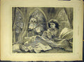 Old Antique Print 1874 Valentine'S Day Waking-Up Letters Girl Young-Lady 19th