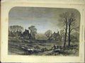 Original Old Antique Print 1861 Curate Glevering Green Read Country Landscape