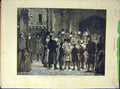 Original Old Antique Print 1888 Carol Singers Christmas Eve Hampton Court Palace