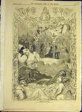 Original Old Antique Print 1858 Dreams Past Youth Infancy Age Slumber Victorian