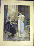 Original Old Antique Print 1886 Correction Miss-Sutcliffe Lady Fine Art 19th