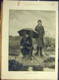 Original Old Antique Print Great-Expectations Sadler Fishermen River