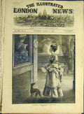 Original Old Antique Print 1872 Fashion Repeats Portrait Ppicture Lady Dog 19th