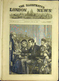 Original Old Antique Print 1873 Hospital Sunday Collection Plate Church 19th