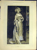 Original Old Antique Print 1883 Lady-Teazle Gordon Portrait Woman Fine Art 19th