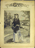 Original Old Antique Print 1871 Dolly-Varden Lady Girl Garden Bonnet Basket 19th