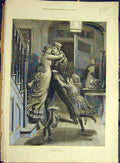 Original Old Antique Print 1882 The-Return Wlaker Sier Home-Coming Art Victorian