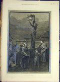 Original Old Antique Print 1882 Guiding-Light Street-Lamp Knowles Ladies Lighter