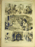 Original Old Antique Print 1874 Manufacture Valentines Cards Ladies Er Victorian