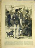Original Old Antique Print 1883 Athletics Aesthetics Ladies Men Fine Art 19th
