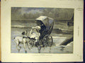 Original Old Antique Print 1887 Danger Rossi Child Baby Dog Beach Sea Pram 19th