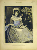 Original Old Antique Print 1879 Wonder-True Brooks Girl Lady Child Fine Art 19th