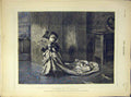 Original Old Antique Print 1878 Young-Lady Properties Staniland Child Robe Fan